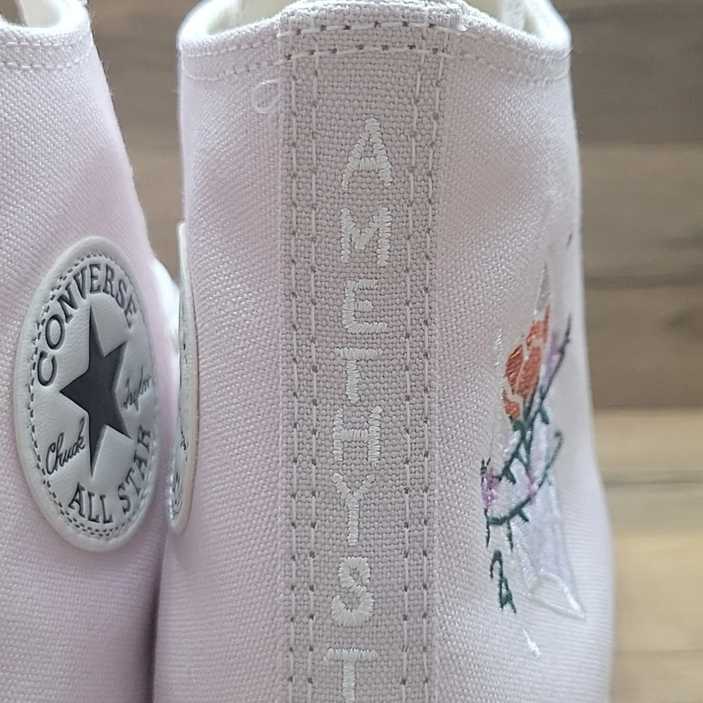 Converse Pink and White High-Top Sneakers Size 8.5 Womens.